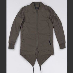 ZANEROBE dark green long bomber jacket